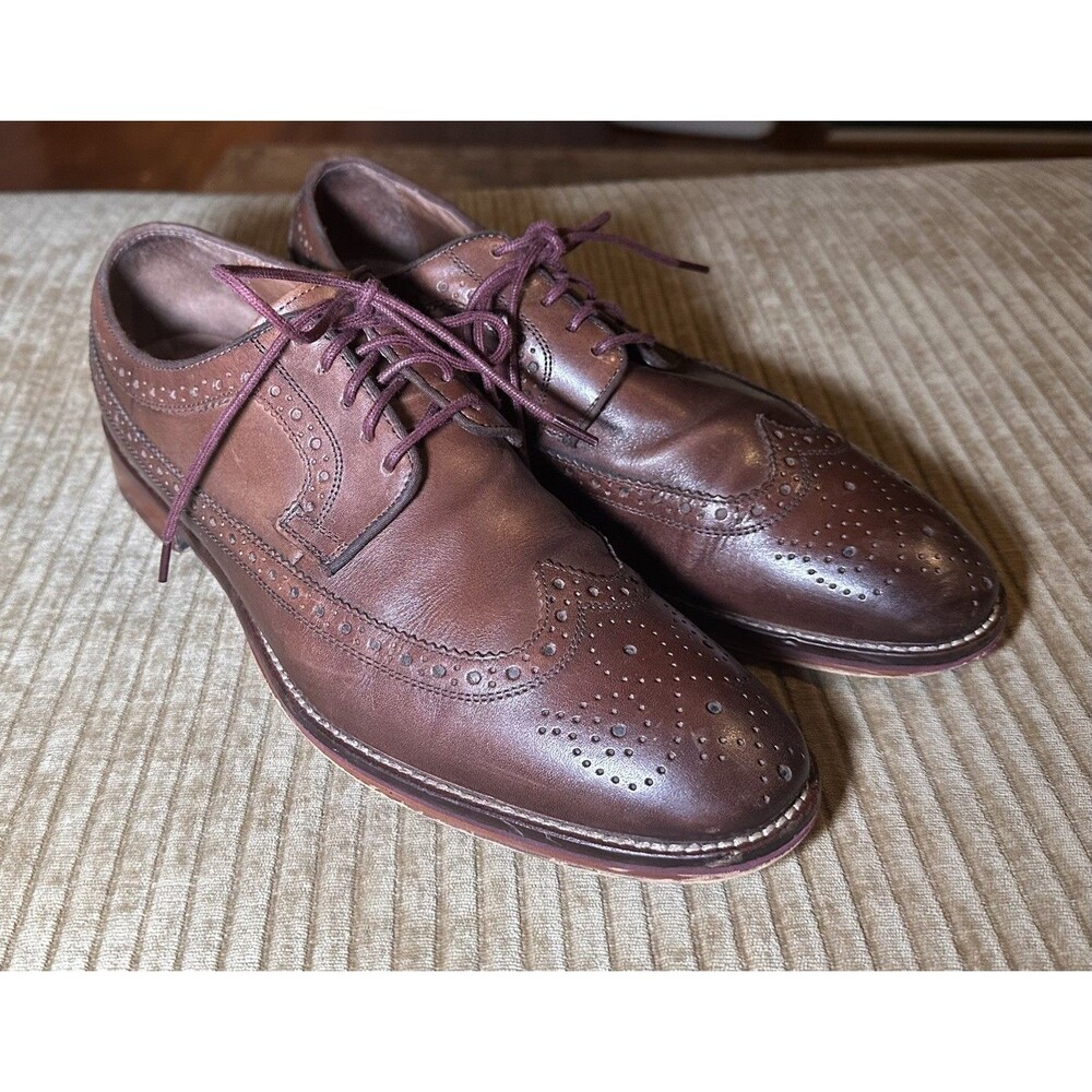 Johnston & Murphy Wingtip Oxford Brown Leather Dress Shoes Size 9